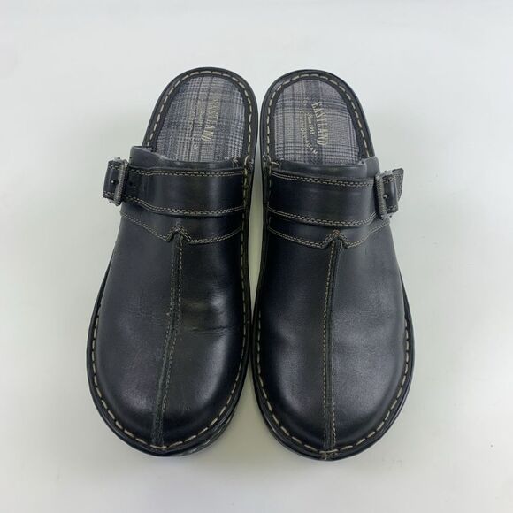 Eastland Mae Mule Black Leather Buckle Slip On Clog Comfort Round Toe Womens 11 - Picture 4 of 13